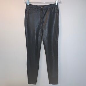 Aritzia Wilfred Free Black High Rise Faux Leather Pants 8